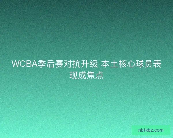 WCBA季后赛对抗升级 本土核心球员表现成焦点 WCBA季后赛对抗升级 本土核心球员表现成焦点
