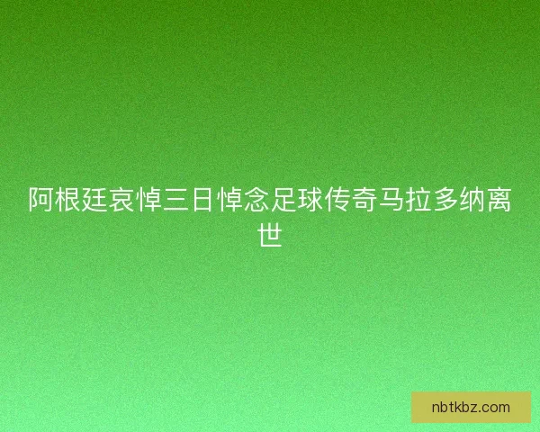 阿根廷哀悼三日悼念足球传奇马拉多纳离世